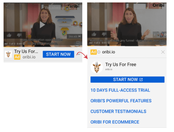 цифровая реклама — пример рекламы на YouTube с CTA
