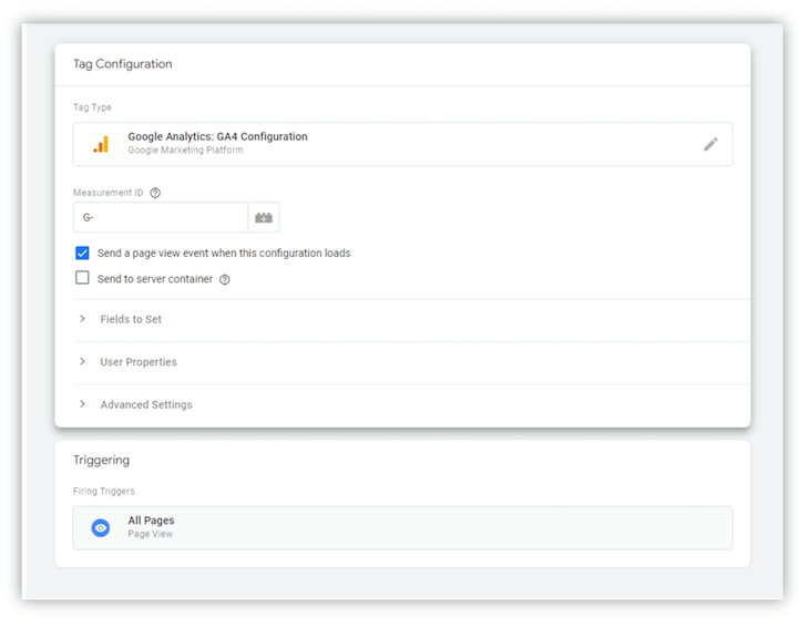 configuration de l'identifiant utilisateur ga4 - créer une nouvelle balise