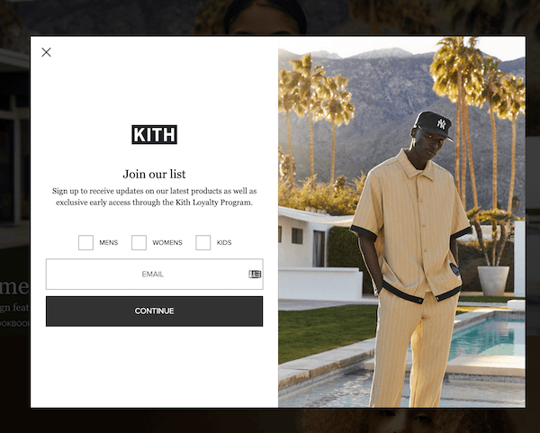 popup example by kith