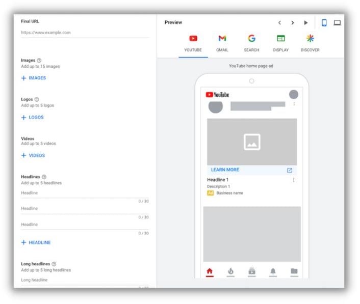 configuración máxima de rendimiento en vivo de marketing de google