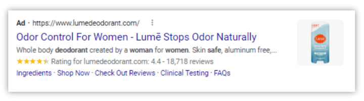 how to scale google ads - example of text ad