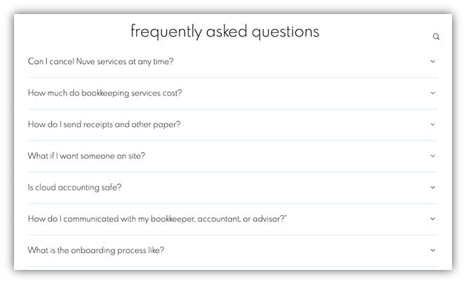 faq page example - services faq page example