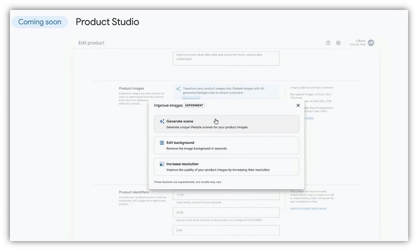 google marketing live - product studio screen 1