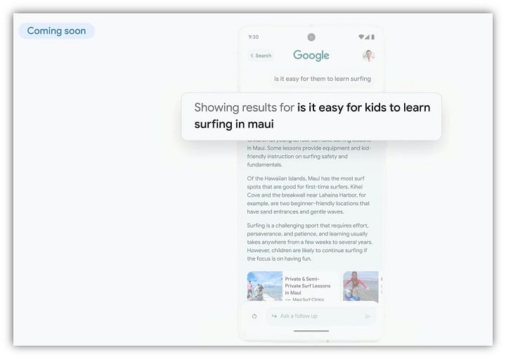 google marketing live - screenshot of sge