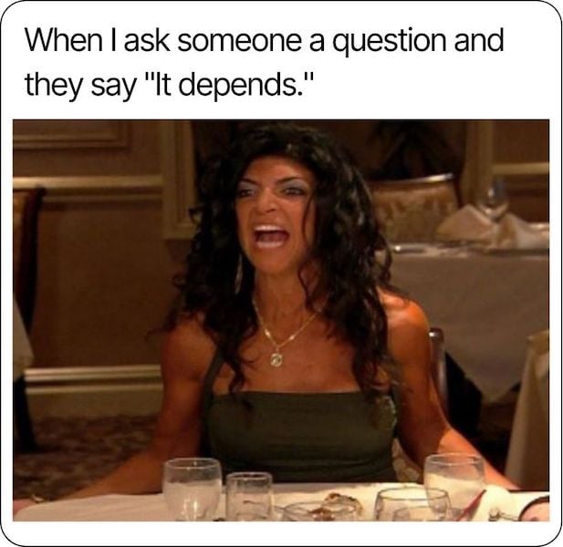 my face when I ask how long a blog post should be and someone says it depends - teresa housewives table flip meme