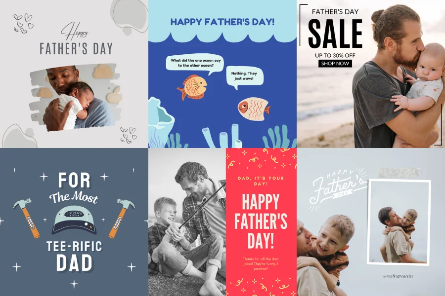 father's day social media templates in canva
