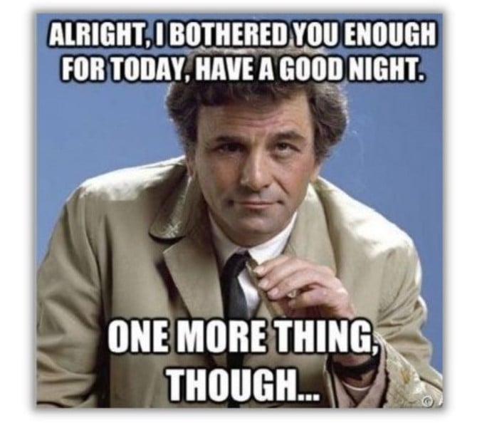 Copywriting skills - meme featuring Columbo