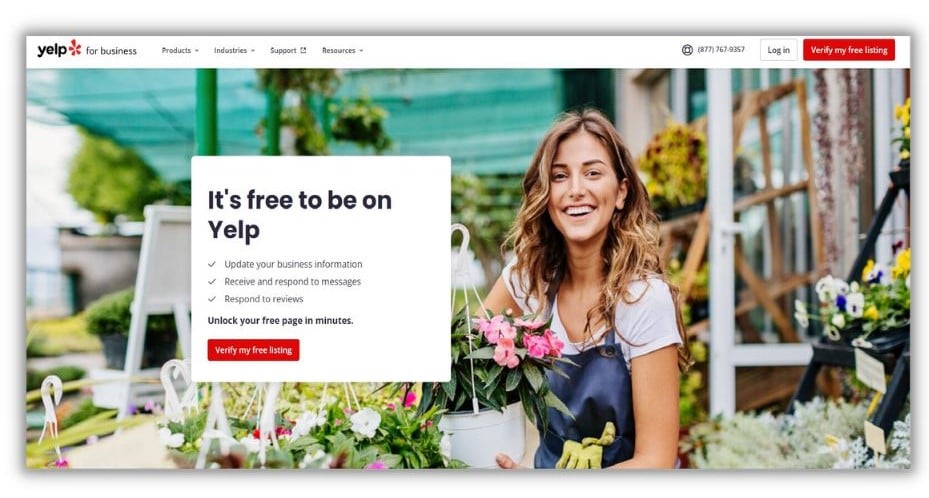 Local listings management - Yelp for Business landing page