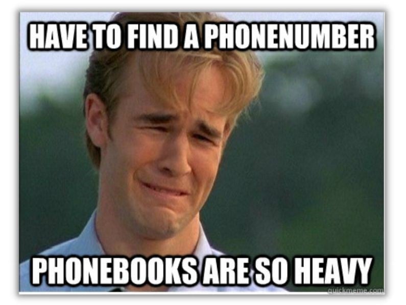 Listings management tools - Meme about getting a number from a phonebook