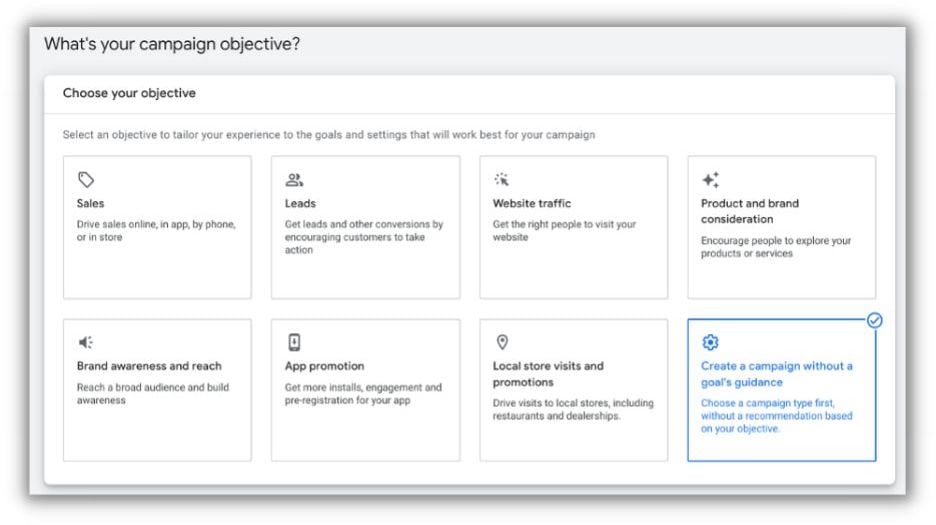 google ads campaign objective
