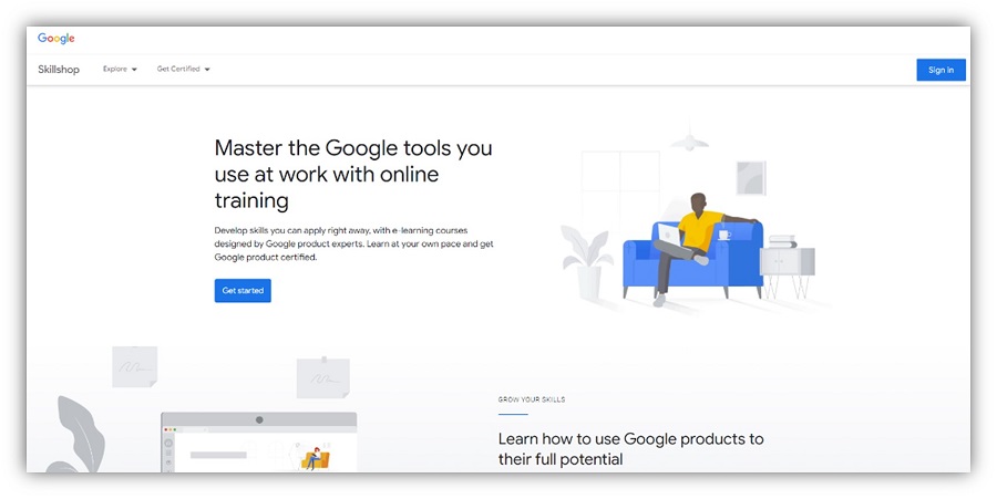 google skillshop - screenshot of skillshop home page