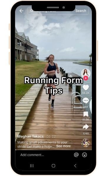 tiktok marketing - post shorter content - example from running coach