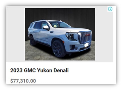 vehicle listing ads - example of google vehicle listing ad detail