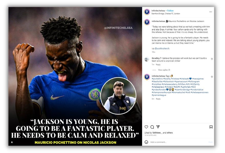 Хэштеги Instagram — пост в Instagram с участием футболиста