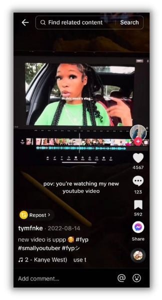 YouTube algorithm - TikTok video screenshot