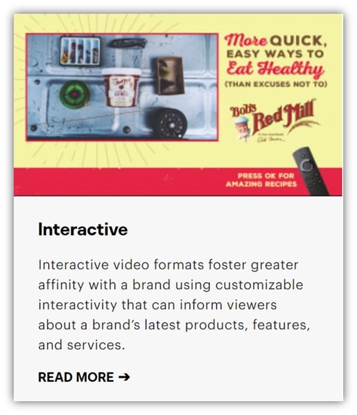 hulu advertising - interactive ad example leading to a business landing page 