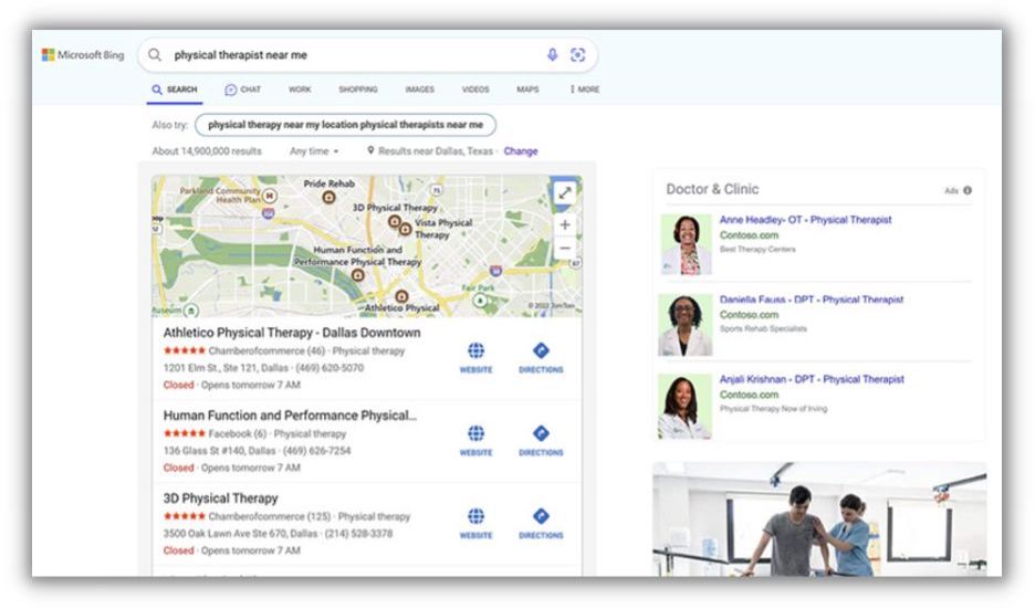 microsoft professional service ads example in serp