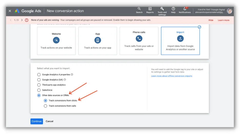 how to set up enhanced conversions for leads - select crm