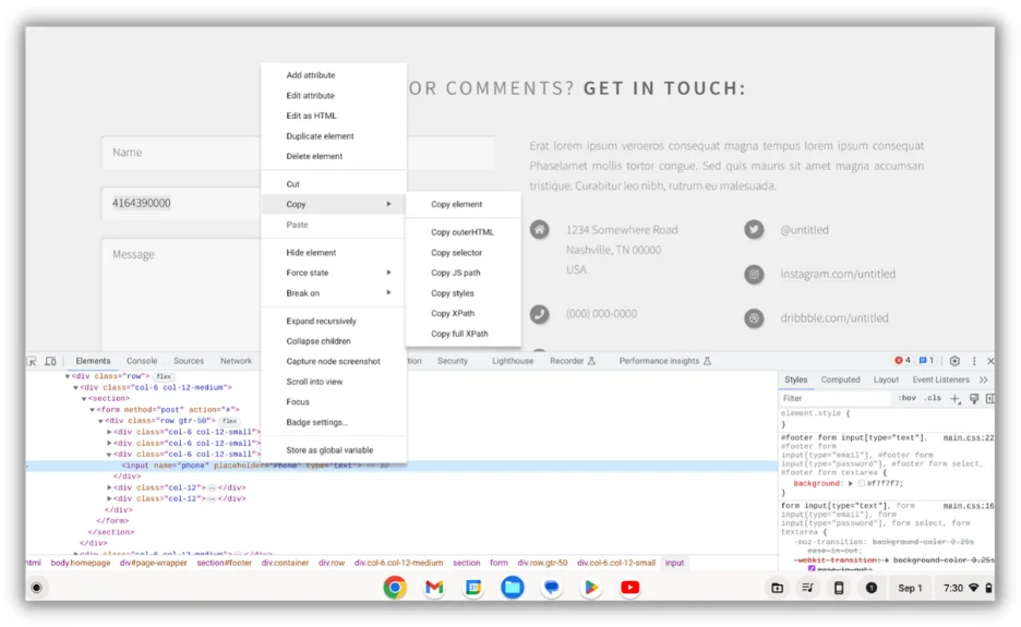 how to set up lead tracking form for phone number