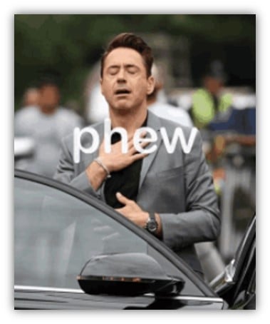 holiday ppc advertising - meme of robert downey jr. giving a sigh of relief
