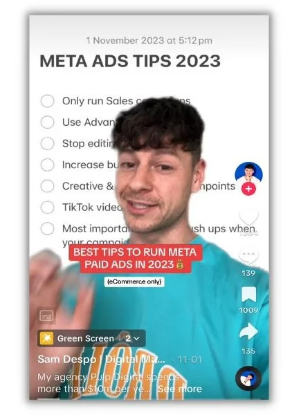 Get more clients - Screenshot of TikTok about PPC ads.