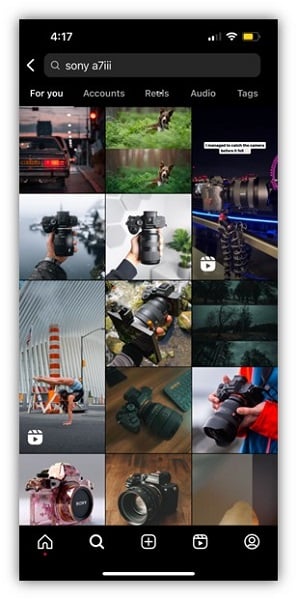 facebook video ads - instagram grid example