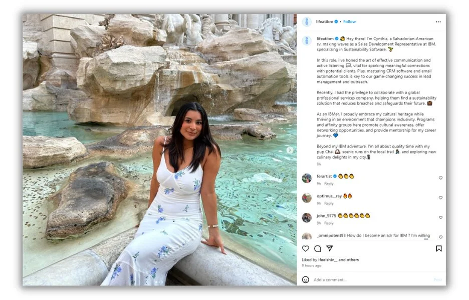 Тенденции B2B-маркетинга — пост IBM в Instagram о трудовой жизни