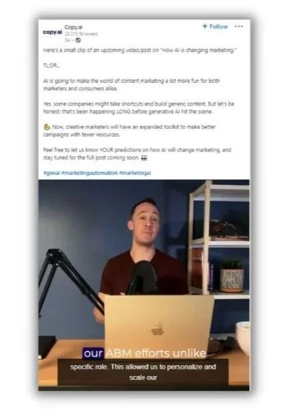 B2B marketing trends - LinkedIn post from copy AI