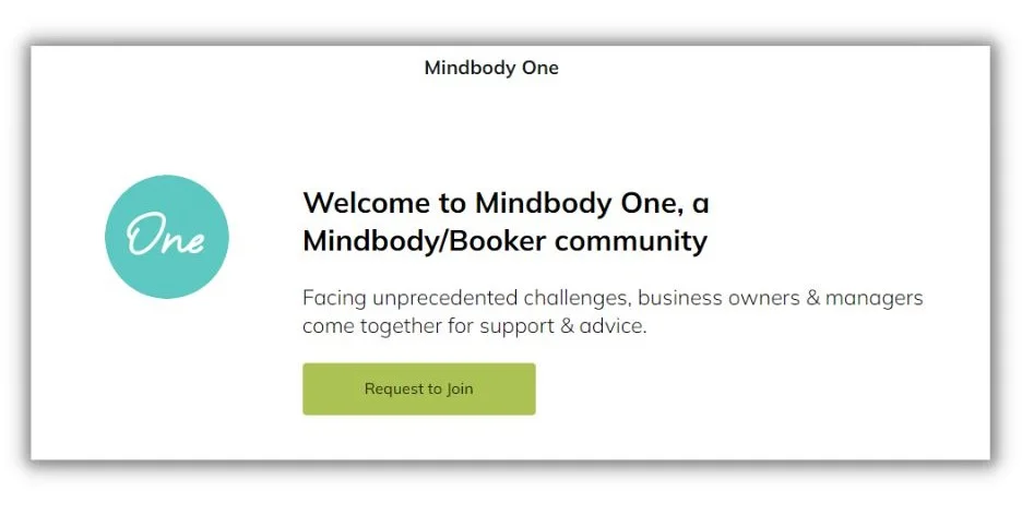 B2B marketing trends - Mindbody one signup screen