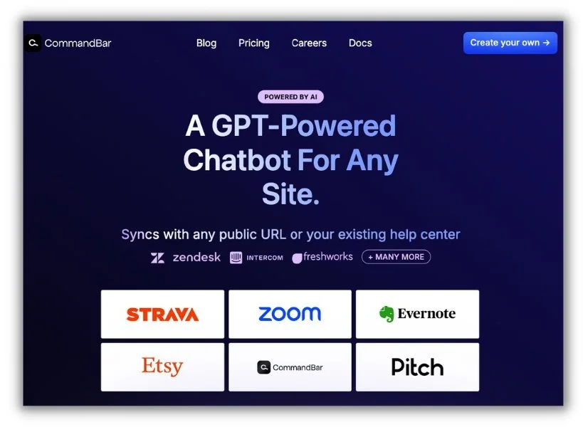 AI tools for marketing agency - HelpHub home screen.