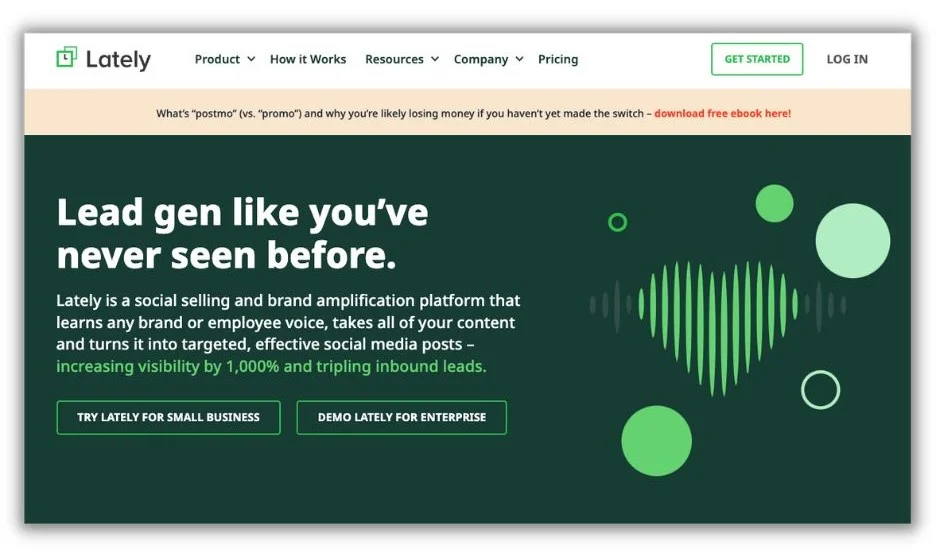 AI tools for marketing agency - Lately.ai home screen.