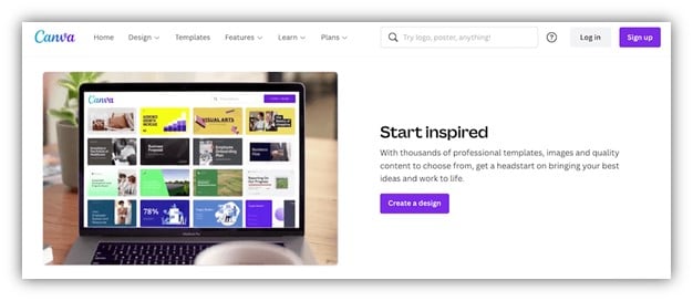 social media image size tools - canva