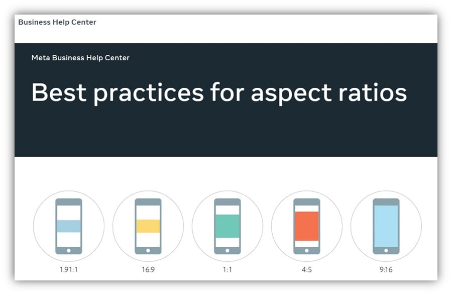 social media image sizes - meta image and video aspect ratio guide