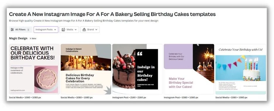 AI in marketing - AI generated instagram posts from canva.