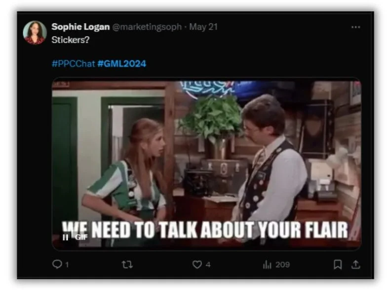 Google Marketing Live - screenshot of a Tweet from Sophie Logan.