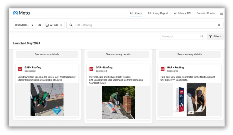 meta ads library to collect competitive insights