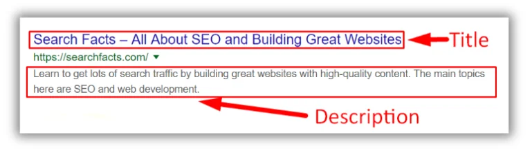 ví dụ về tiêu đề seo và mô tả meta trên serp