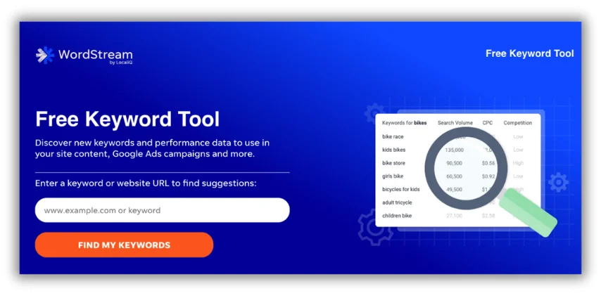wordstream free keyword tool