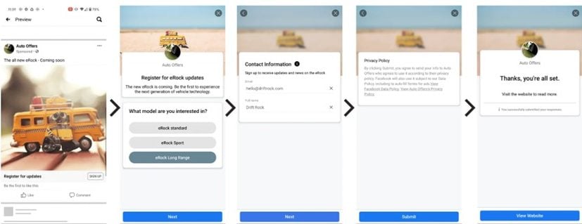 facebook lead ad example