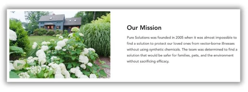 Brand loyalty - Mission statement from Pure Solutions.