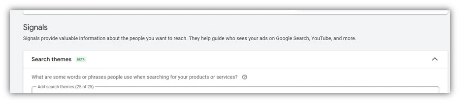 holiday google ads performance max campaigns - performance max holiday themes screenshot