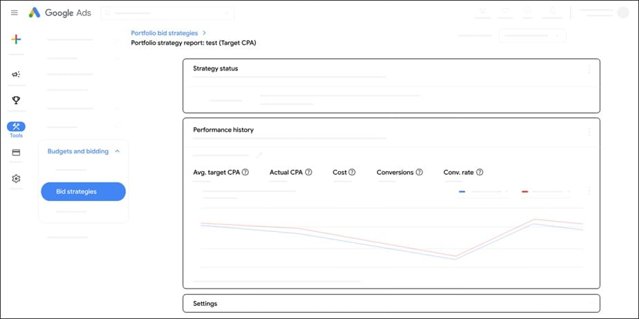 smart bidding - insights screenshot
