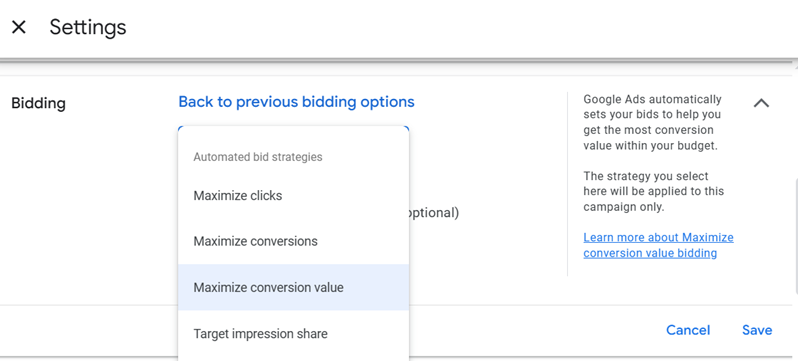smart bidding - selecting a smart bidding strategy