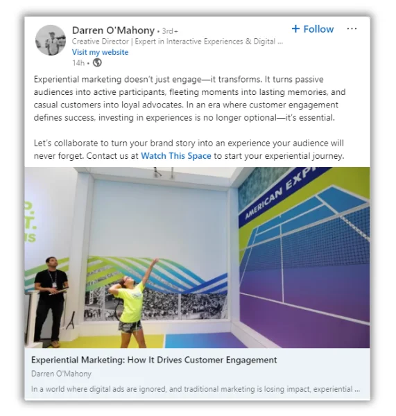 B2B marketing trends - linkedin post from a conference.