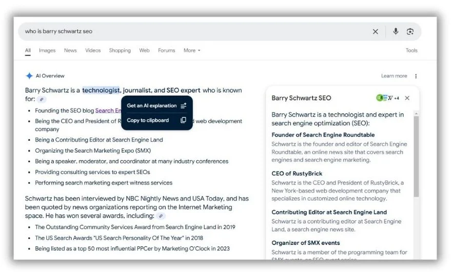 SEO trends - AIO screenshot.