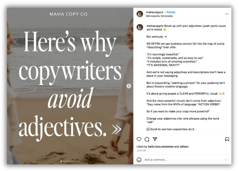 Social media strategy -Social media post from Maha.