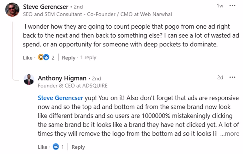 google ads unfair advantage policy - example commentary
