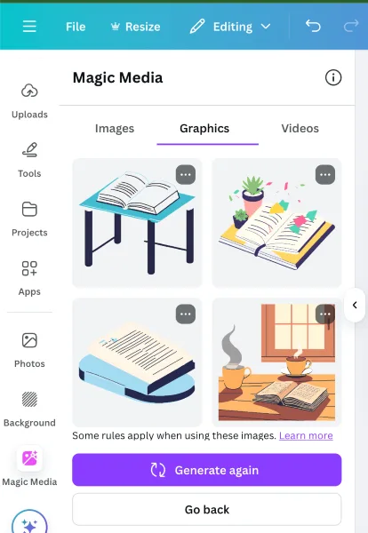 Best AI tools - screenshot from Canva.