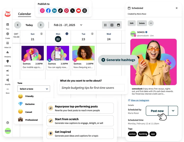 Best AI tools - screenshot from Hootsuite.