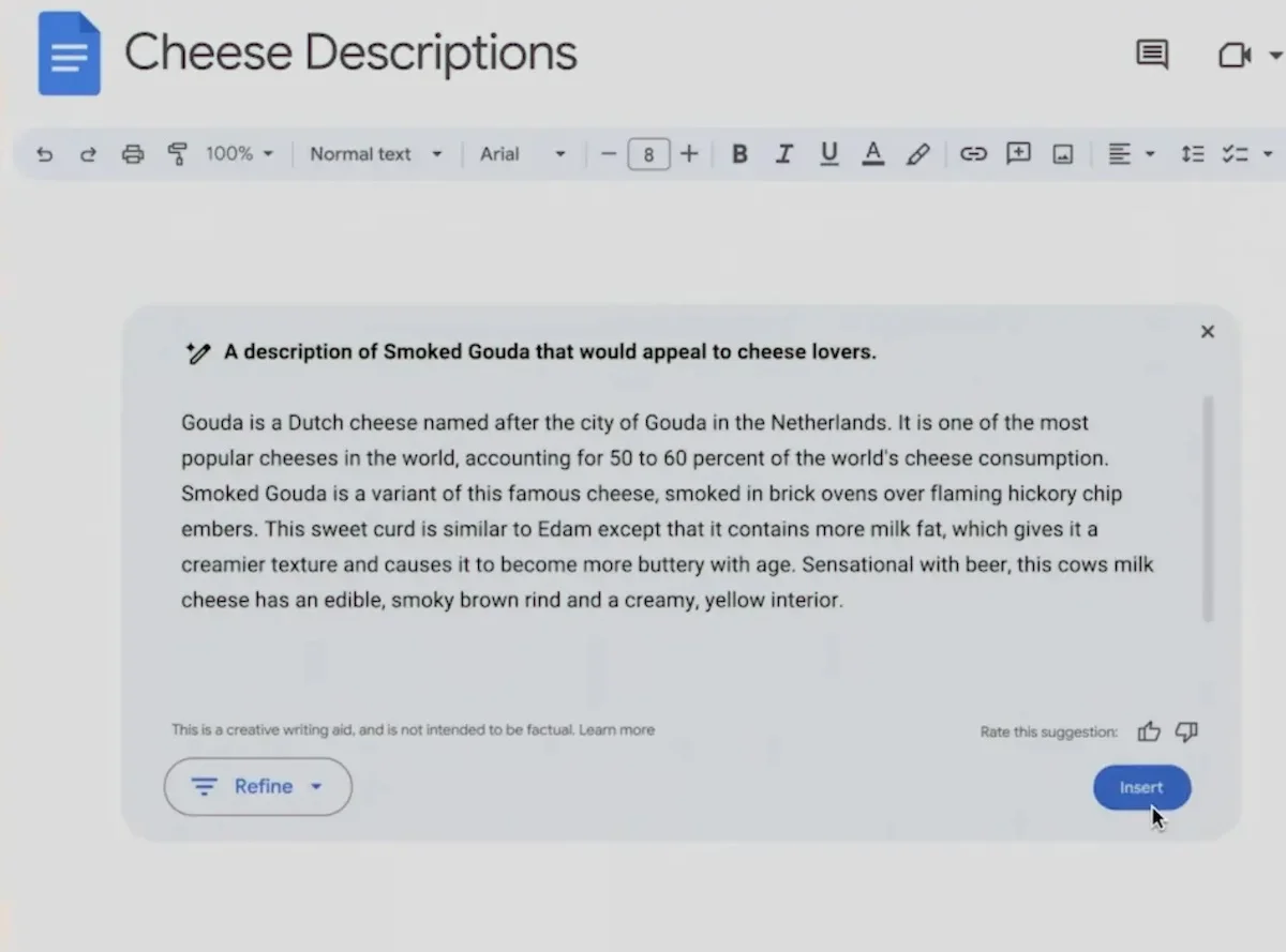 google ai showing incorrect stat for gouda consumption